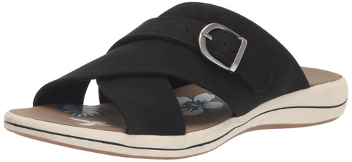 Easy Street Women's Flint Slide Sandal, Black, 10 Wide