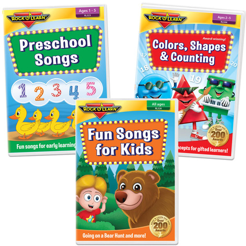 Preschool Songs for Kids 3 DVD Collection - Preschool Songs, Colors, Shapes & Counting, and Fun Songs for Kids
