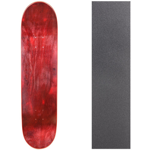 Cal 7 Blank Skateboard Deck with Grip Tape | 7.75, 8.0 and 8.25 Inch | Maple Board for Skating (7.75 inch, Red)
