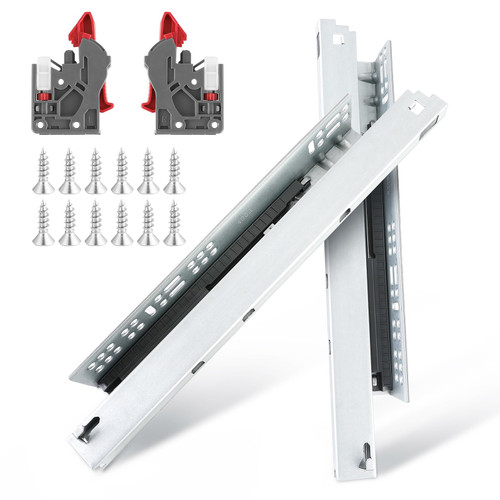 1 Pair of 24 Inch Soft Close Undermount Drawer Slides,Full Extension Bottom Mount Drawer Glides Rails