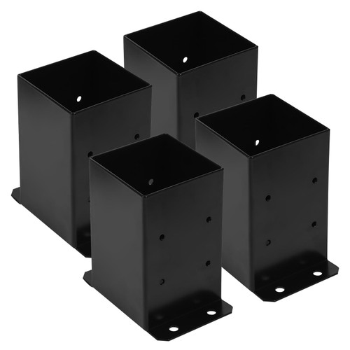 Cskunxia 4x4 Post Base 4Pcs Wood Fence Post Bracket Anchor Base Brackets Deck Post Base for Pergola Railing Mailbox Deck (Inner Size 3.6x3.6)
