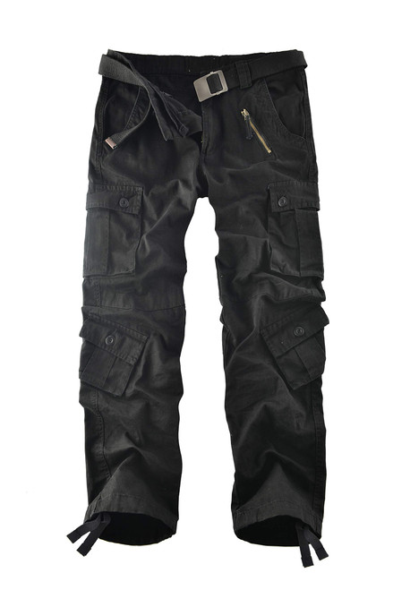 Leward Men's Wild Cotton Casual Military Army Cargo Camo Combat Work Cargo Hiking Pants with 8 Pocket (Black 1, 30) Leward Men's Wild Cotton Casual Military Army Cargo Camo Combat Work Cargo Hiking Pants with 8 Pocket (Black 1, 30)