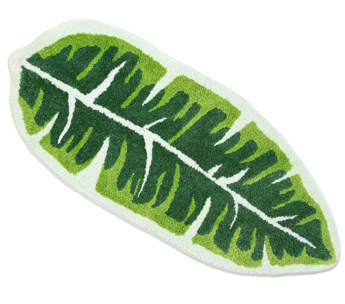 COLORPAPA Bathroom Runner Rug Green Leaf Cute Bath Mat Non-Slip Long Boho Runner Rug Soft Absorbent Washable Carpet for Bedroom Kitchen Bathtub Doormat Decor 20"x47"