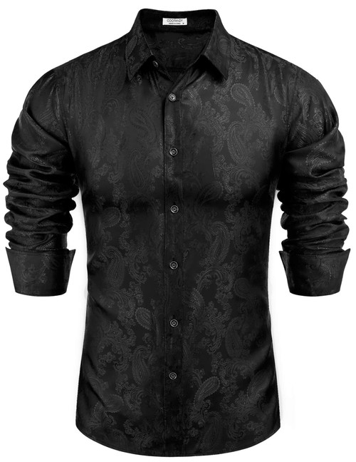 COOFANDY Mens Slim Fit Dress Shirts Long Sleeve Button Down Shirts Wrinkle Free Formal Shirts Black COOFANDY Mens Slim Fit Dress Shirts Long Sleeve Button Down Shirts Wrinkle Free Formal Shirts Black