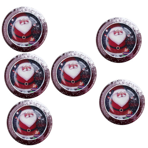 BESTOYARD 6 pcs Christmas tin box candy jar with lid food containers clear cake containers cookie tins with lids organizer with lid round cookie tins iron Candy Storage Case gift box Clip