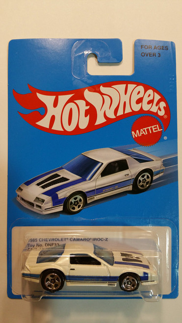 Hot Wheels Mattel 1985 Chevrolet Camaro Z28 IROC-Z White & Blue - Collectible Limited Edition Retro 2015 Series [1 of 8] #DNF32-D910