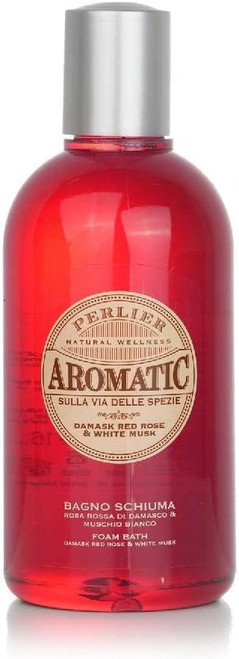 Perlier Aromatic Bagno Schiuma Rosa & Mushio Bianco (500 ml) Shower Foam 16.9 fl. oz. Made in Italy [Italian Import]