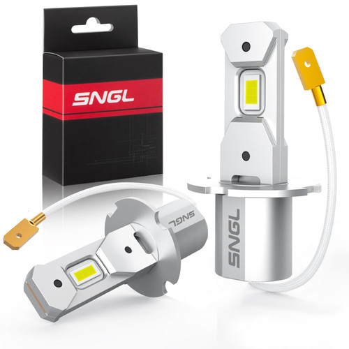 SNGL Upgraded H3 LED Fog Light Bulb, 6000K Xenon White, 320% Brighter, Plug-and-Play, H3 LED Bulb for Fog light, DRL Bulb Replacement, Pack of 2