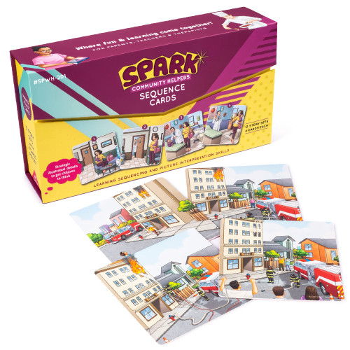 Kids Story Cards Sequence Game Large Storytelling and Sequencing Cards. Community Helper Stories for Sentence Building Educational Picture Card Games