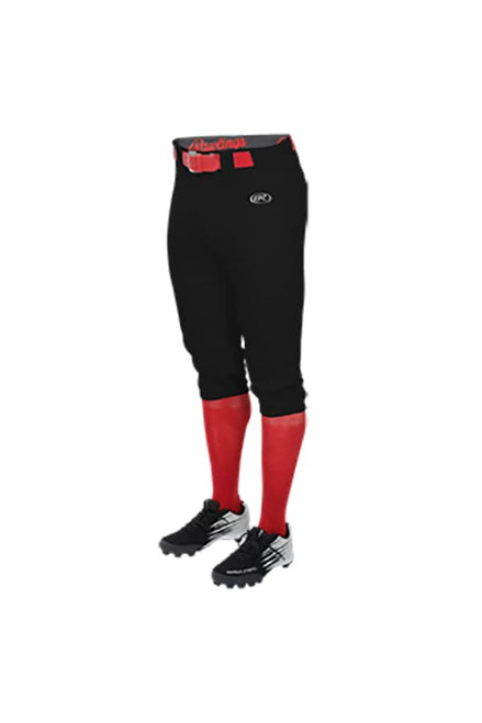 Rawlings Youth Game/Practice Knicker Baseball Pants, Black, Medium