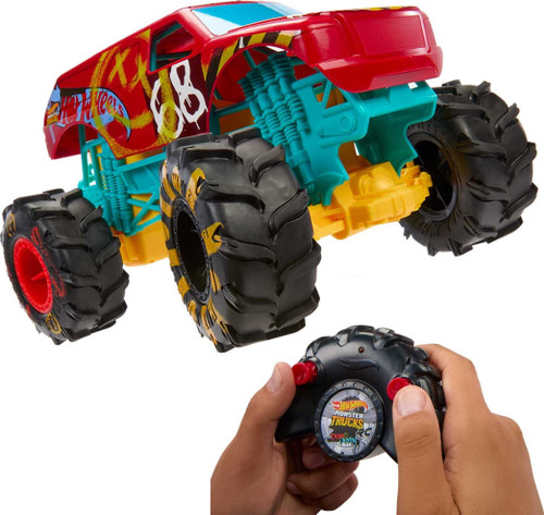 Hot Wheels Rc Monster Trucks Hw Demo Derby in 1:15 Scale, Remote-Control Toy Truck with Terrain Action Tires