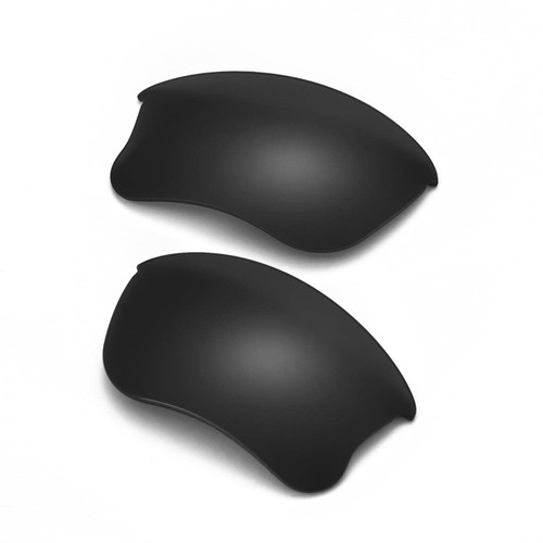 Walleva Replacement Lenses For Oakley Flak Jacket XLJ Sunglasses - Multiple Options Available (Black - Mr. Shield Polarized)