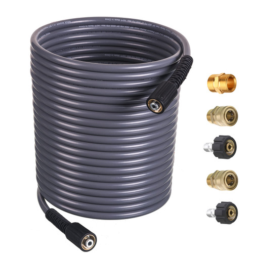 RIDGE WASHER Pressure Washer Hose 50 FT, 1/4 Inch Pressure Washer Hose for Most Brands, with M22 14mm Fitting, 3600 PSI RIDGE WASHER Pressure Washer Hose 50 FT, 1/4 Inch Pressure Washer Hose for Most Brands, with M22 14mm Fitting, 3600 PSI