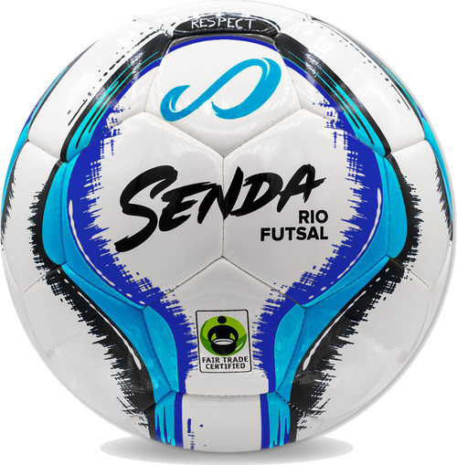 SENDA Rio Match Futsal Ball, Fair Trade Certified, Blue/Black, Size 3 (Ages 8-12)