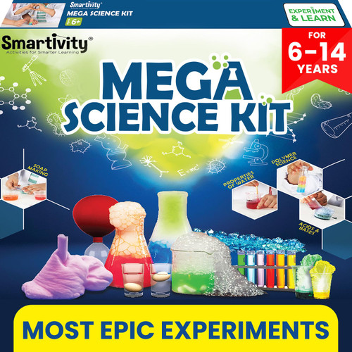 Smartivity Mega Science Kit 105+ Chemistry Science Experiment Kit for Boys & Girls Age 6, 8, 10, 12 & 14 Years Old, Kids Safe Chemistry Kit for Birthday Gifts Stem Educational Fun Toys