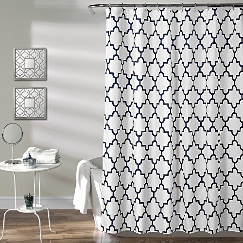 Lush Decor Bellagio Shower Curtain, 72" x 72", Navy