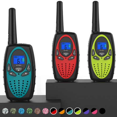 Walkie Talkies Long Range, Topsung M880 FRS Two Way Radio for Adults with LCD Screen/Durable Wakie-Talkies with Noise Cancelling for Men Women Outdoor Adventures Cruise Ship (Blue Red YellowGreen)