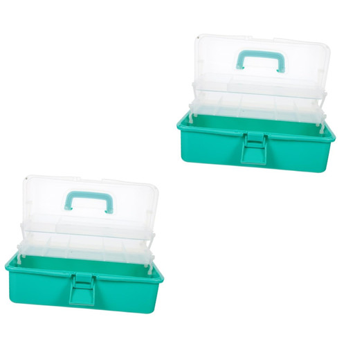 DOITOOL 2pcs three layer storage box portable tool case small parts organizer tool organizer repairing tool storage case office accessories convenient storage case pp household hardware