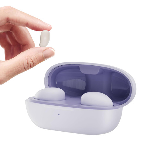 Sleep Earbuds for Side Sleepers, Sleep Invisible Ear Buds, Discreet Smallest Mini Micro Tiny Small Invisible Earbuds Wireless Bluetooth 5.3 for Sleeping on Side, Hidden Headphones for Work - Purple