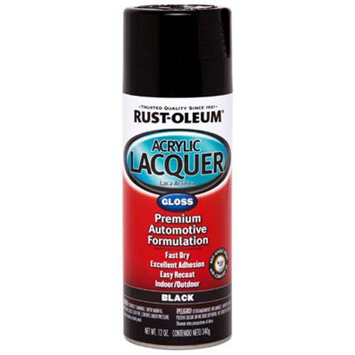 Rust-Oleum Automotive 253365 12-Ounce Acrylic Lacquer Spray, Black Gloss