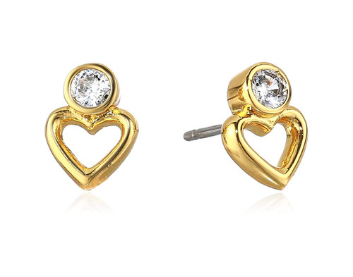 Kate Spade New York Shining Spade Studs Earrings Clear/Gold One Size