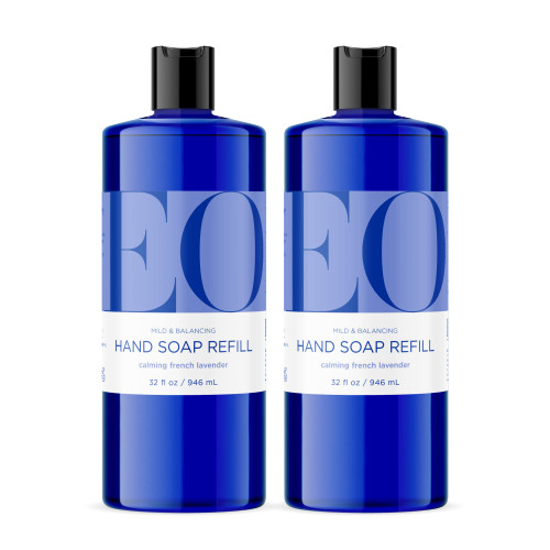 EO Liquid Hand Soap Refill, 32 Ounce (Pack of 2), French Lavender, Organic Plant-Based Gentle Cleanser with Pure Essential Oils EO Liquid Hand Soap Refill, 32 Ounce (Pack of 2), French Lavender, Organic Plant-Based Gentle Cleanser with Pure Essential Oils