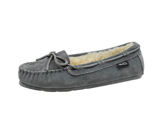 Clarks Women's Suede Moc Indoor and Outdoor Slipper (10 M US, Grey)