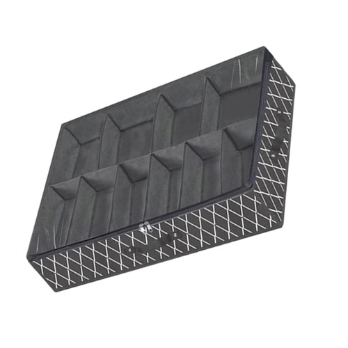 Cabilock 2pcs Box under bed storage bag grids pants organizer underbed storage containers foldable bins for storage Dustproof Under Bed Shoe Bag High capacity non-woven fabric bed linings