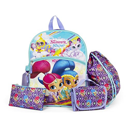 Nickelodeon Shimmer and Shine Purple 16" Backpack Back to School Essentials Set