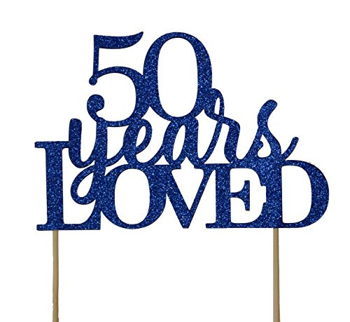 All About Details Blue 50-Years-Loved Cake Topper