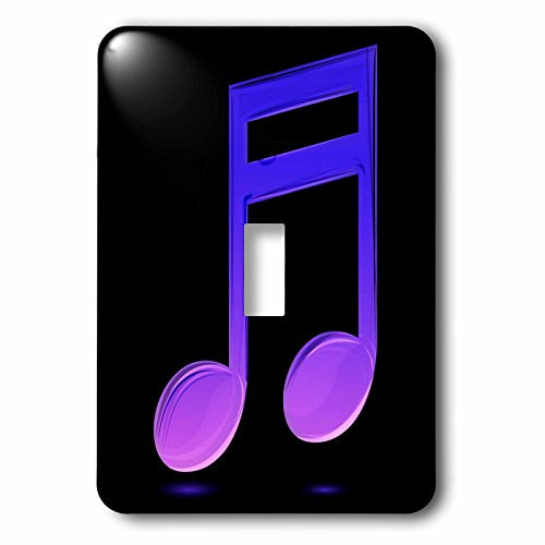 3dRose LSP_111570_1 Blue and Purple Musical Note Single Toggle Switch, Multicolor