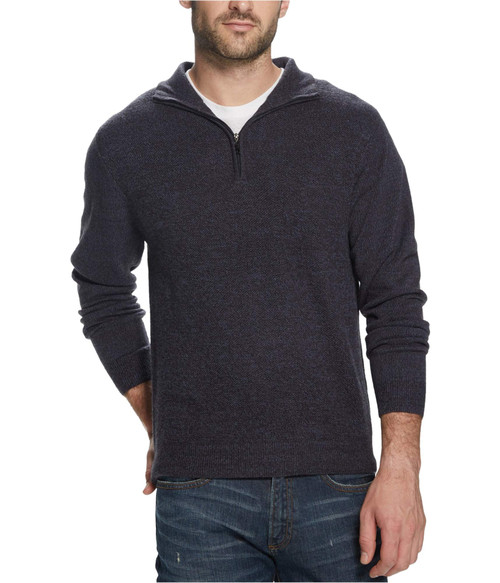 Weatherproof Mens Sweater 1/2 Zip Textured Knit Pullover Gray 3XL