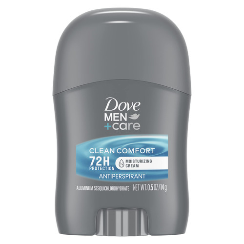 Dove Men+Care Antiperspirant Deodorant Stick Clean Comfort 72-Hour Sweat & Odor Protection Antiperspirant for Men With 1/4 Moisturizing Cream 0.5 oz (Pack of 36)