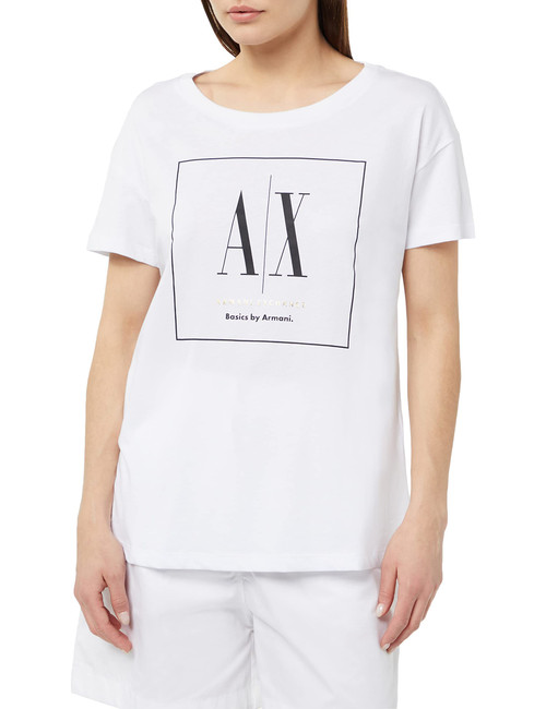 A|X Armani Exchange Women's Basics by Armani T-Shirt, Optic White, Extra Large