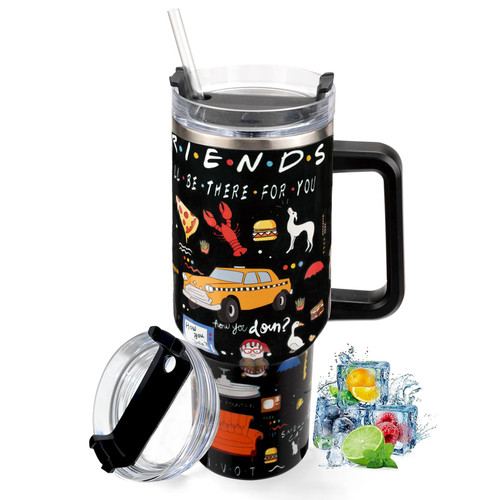 Friends 40 oz Tumbler with Handle and Straw,Friends TV Show Gifts,Friends TV Show Merchandise,Stainless Steel Travel Mug Water Bottle Cup,Reusable Insulated Vacuum splashproof Cup,for Car,Home,Office, Friends 40 oz Tumbler with Handle and Straw,Friends TV Show Gifts,Friends TV Show Merchandise,Stainless Steel Travel Mug Water Bottle Cup,Reusable Insulated Vacuum splashproof Cup,for Car,Home,Office,