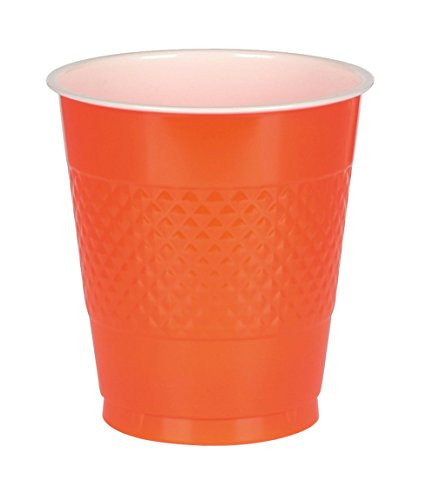 Big Party Pack Orange Peel Plastic Cups | 16 oz. | Pack of 50 | Party Supply