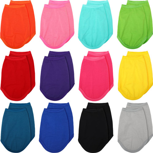 24 Pieces Dog Shirts Plain Dog T-Shirt Pet Puppy Blank Clothes Dog Solid Color T-Shirt Apparel Soft and Breathable Basic Clothes for Small Medium Large Dog Cats Puppy Pet (Large)