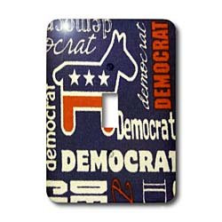 3dRose LSP_39083_1 Red White Blue Democrat Single Toggle Switch