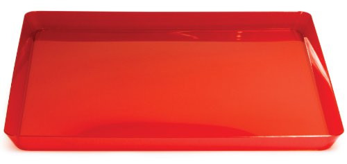 Creative Converting Square Plastic Serving Tray, 11.5-Inch, Translucent Red