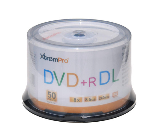 Xtrempro DVD+R DL 8.5GB 8X with Branded Surface - 50pk Spindle