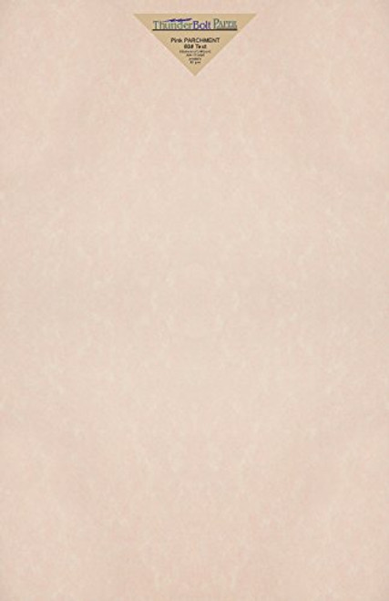 50 Light Pink Parchment 60# Text (=24# Bond) Paper Sheets - 11" X 17" (11X17 Inches) Tabloid|Ledger|Booklet Size - 60 Pound is Not Card Weight - Vintage Colored Old Parchment Semblance