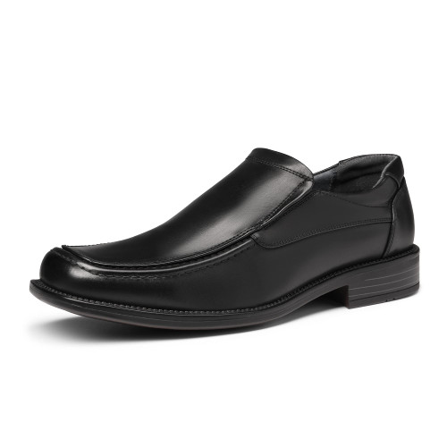 Bruno Marc Men's Goldman-02 Black Slip on Leather Lined Square Toe Dress Loafers Shoes for Casual Weekend Formal Work - 12 M US