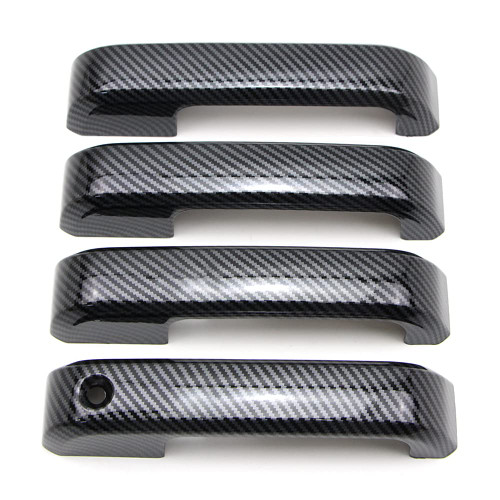 Dreamseek Door Handle Cover for Ford F-150 F150 4DR 2015 2016 2017 2018 2019 2020 Exterior Carbon Fiber Pattern Trim Decoration Protector (w/o Smart Keyhole)