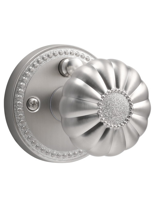 SORWDUERM Brushed Nickel Door Knobs Interior Privacy Silvery Door Knob with Lock Satin Nickel Door Knobs for Bedroom and Bathroom,Zinc Alloy 1 Pack