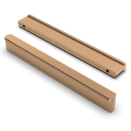 Alzassbg 10 Pack Champagne Bronze Cabinet Pulls, 5 Inch(128mm) Hole Centers Knurled Cabinet Handles Kitchen Hardware for Modern Cabinets AL3107TGP