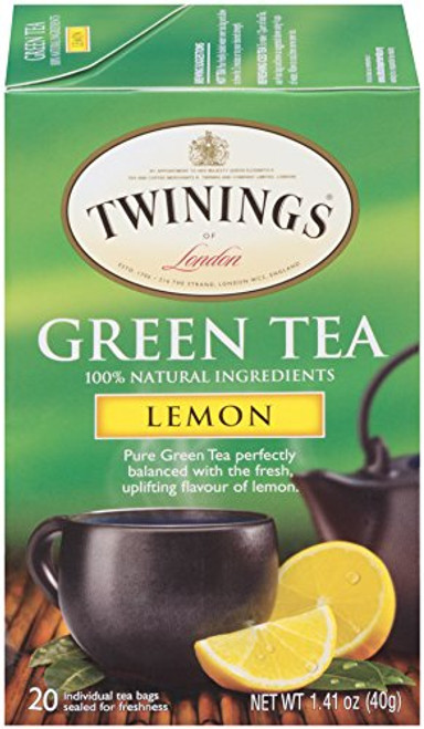 Twinings of London Lemon Green Tea Bags, 20 Count (Pack of 6) Twinings of London Lemon Green Tea Bags, 20 Count (Pack of 6)