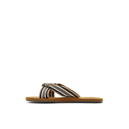 Billabong Women's Seashell Flat Sandal, Black Multi, 7