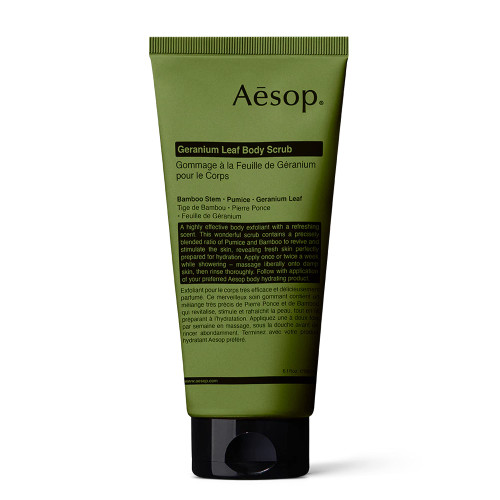 Aesop Geranium Leaf Body Scrub (Tube) | 180mL/6.1 oz Body Oil Scrub | Exfoliating Body Scrub for All Skin Types | Paraben-Free, Cruelty-Free & Vegan Lavender Body Scrub