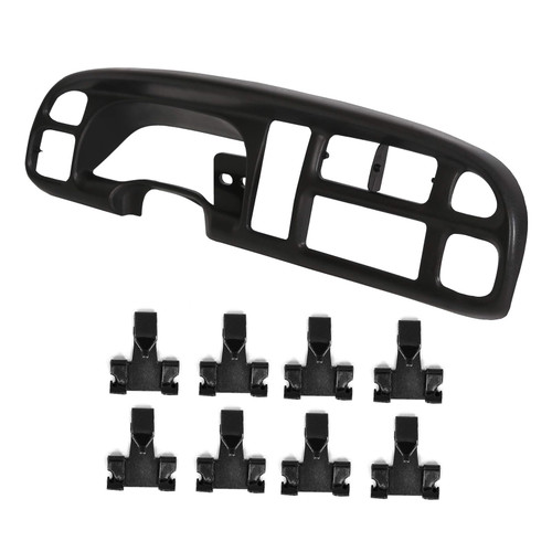 ECOTRIC Dash Board Bezel Cover Instrument Compatible with 1998-2002 Dodge Ram 1500 2500 3500 Truck Replace For 68042746AC, 5GK51DX9AA, 5EU11DX9AB - W/O Vent Clips Included