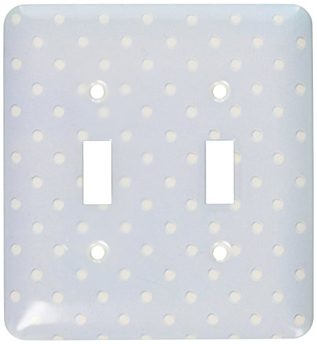 3dRose lsp_37197_2 Double Toggle Switch with White Textured Dots on Blue